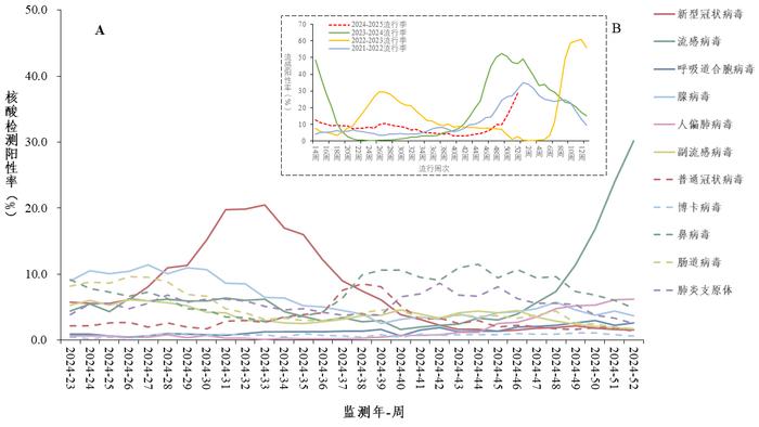 全國流感病毒陽性率快速上升