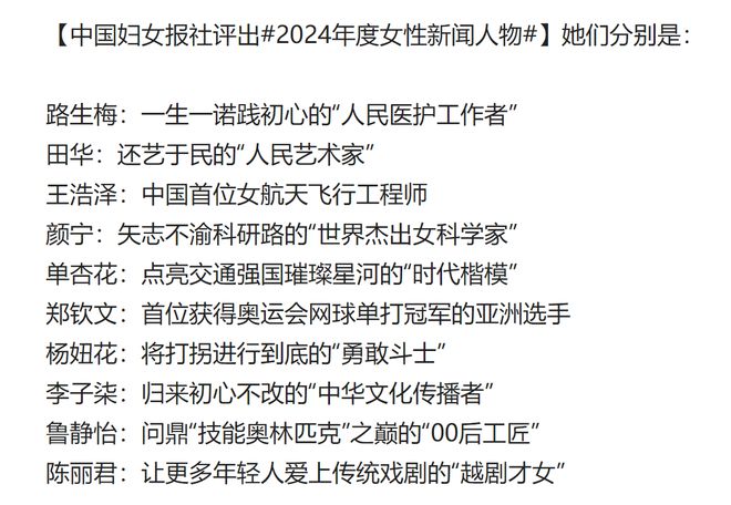 鄭欽文入選年度女性新聞人物