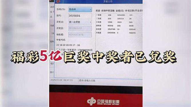 福彩5億巨獎準確者已兌獎 納稅1億